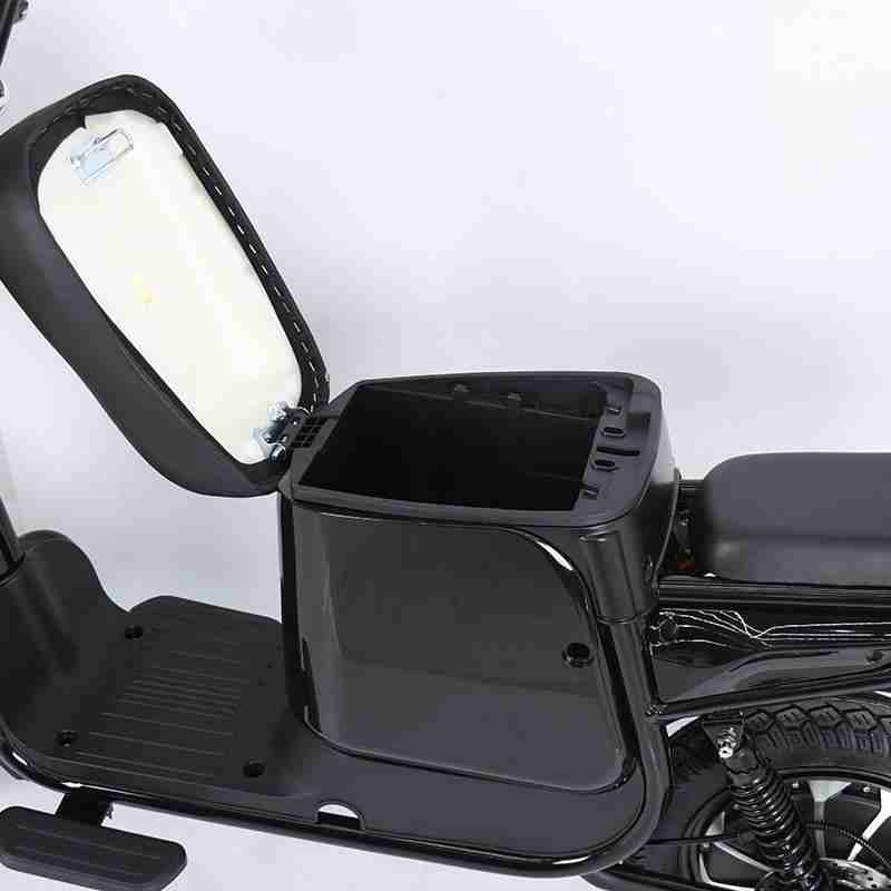 Electric Cargo Scooter with Front Basket, Rear Rack, Fat Tires & Under-Seat Storage