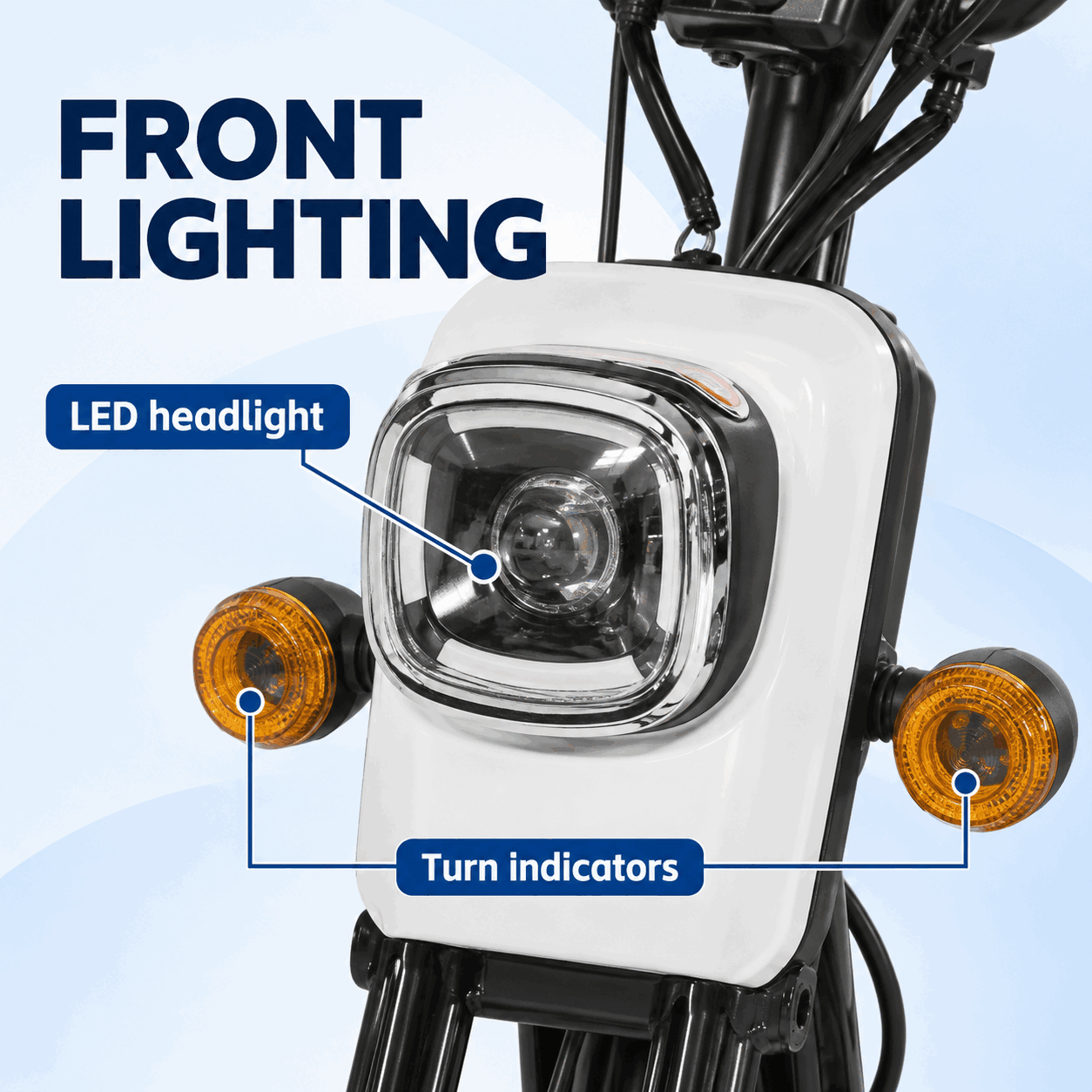Electric City Bike with Front Basket, Rear Seat, LED Headlight & 14-Inch Wheels Electric City Bike with Front Basket, Rear Seat, LED Headlight & 14-Inch Wheels